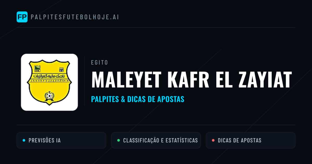 Maleyet Kafr El Zayiat Palpites & Estatísticas