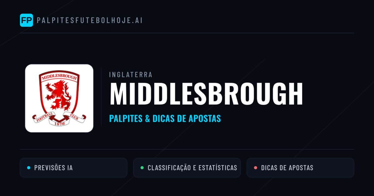 Middlesbrough Palpites & Estatísticas