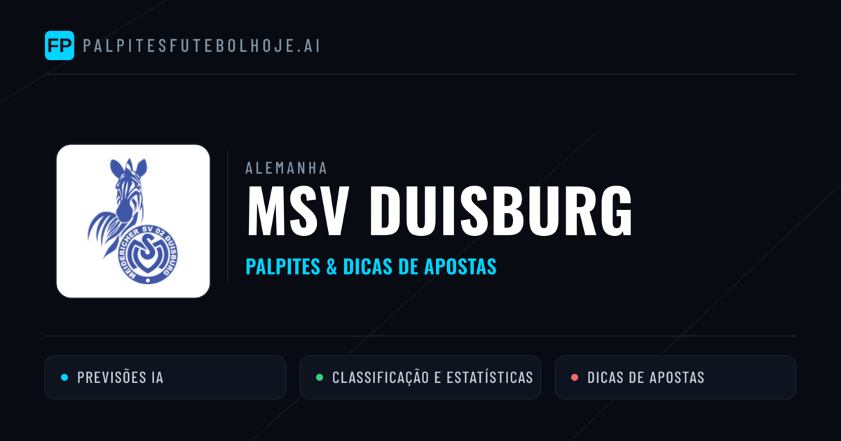 MSV Duisburg Palpites & Estatísticas