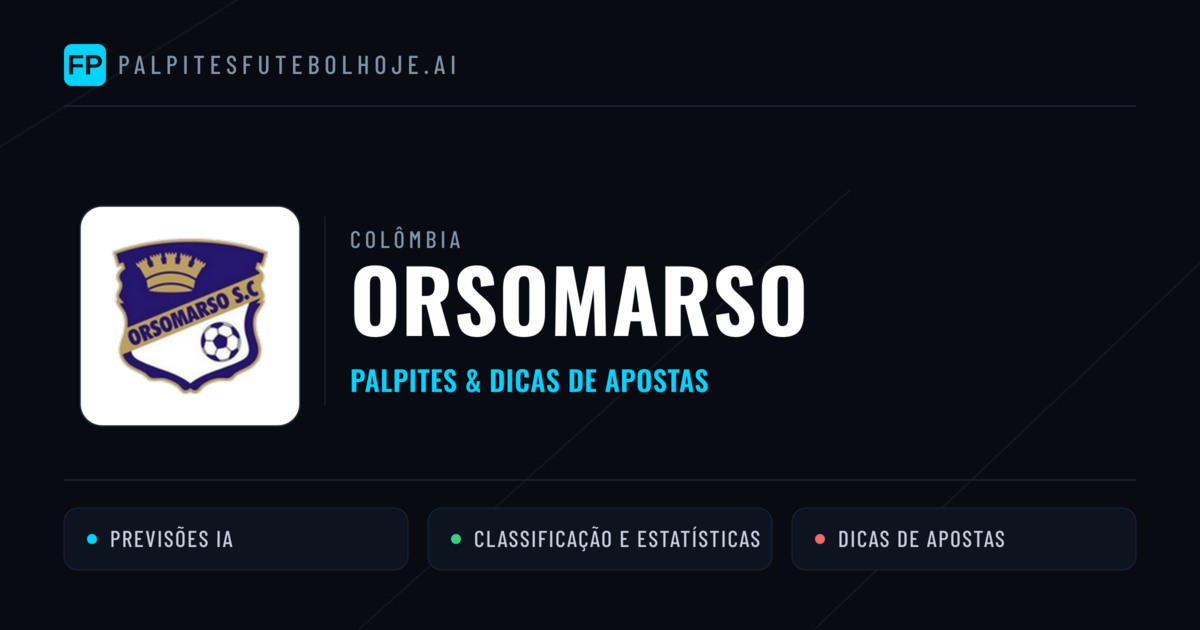 Orsomarso Palpites & Estatísticas