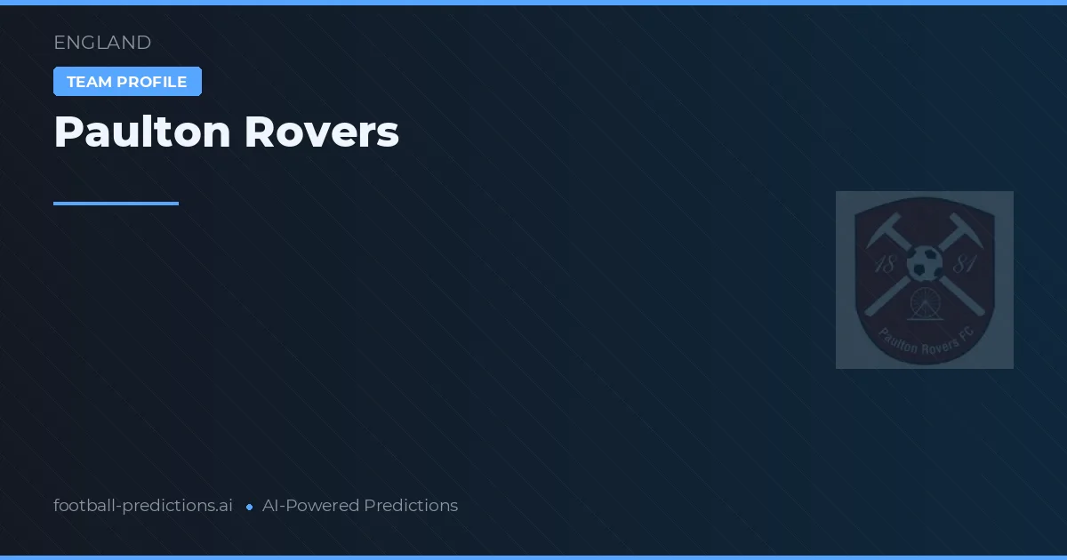 Paulton Rovers Palpites & Estatísticas