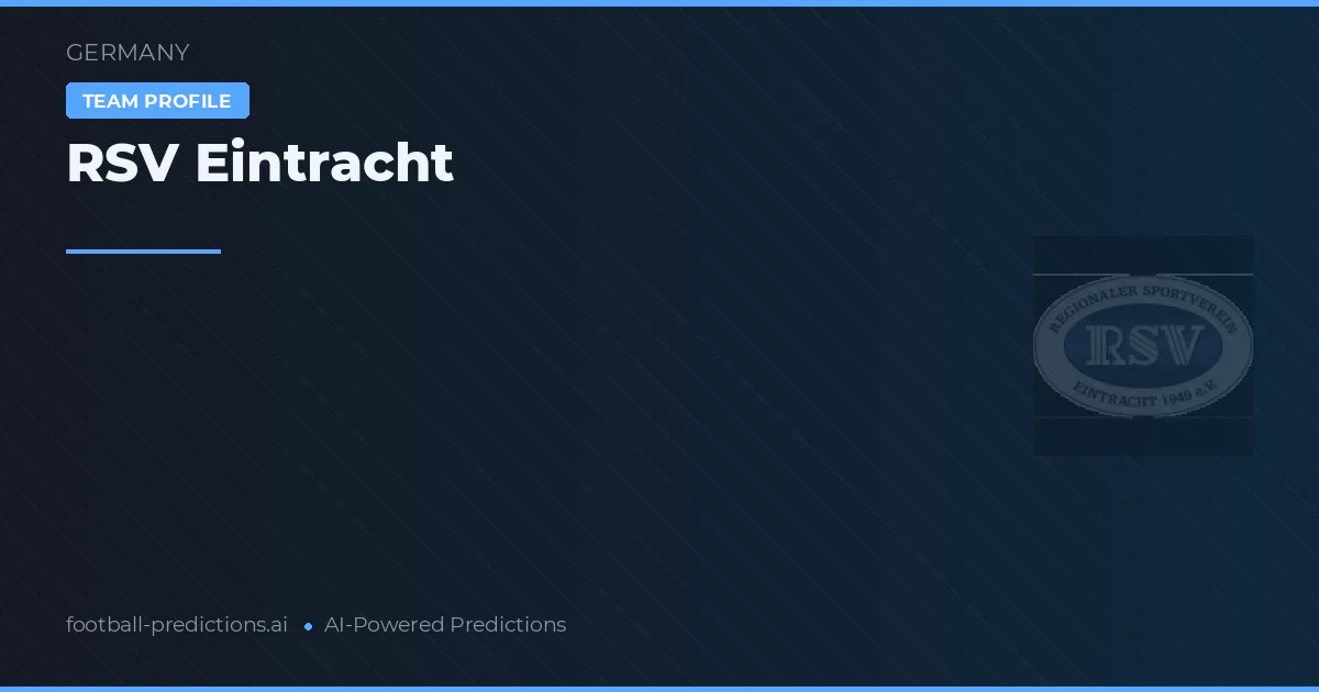 RSV Eintracht Palpites & Estatísticas