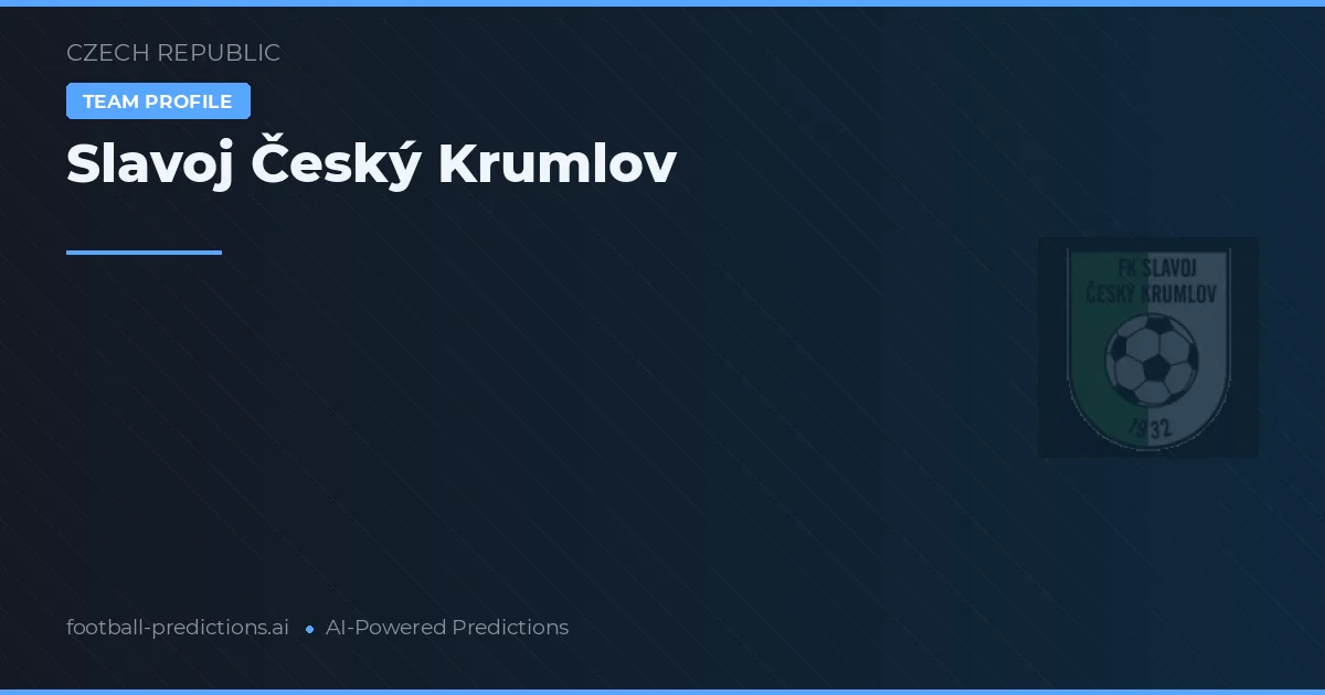 Slavoj Český Krumlov Palpites & Estatísticas