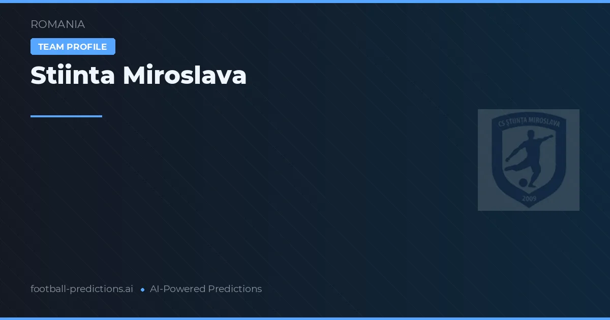Știința Miroslava Palpites & Estatísticas