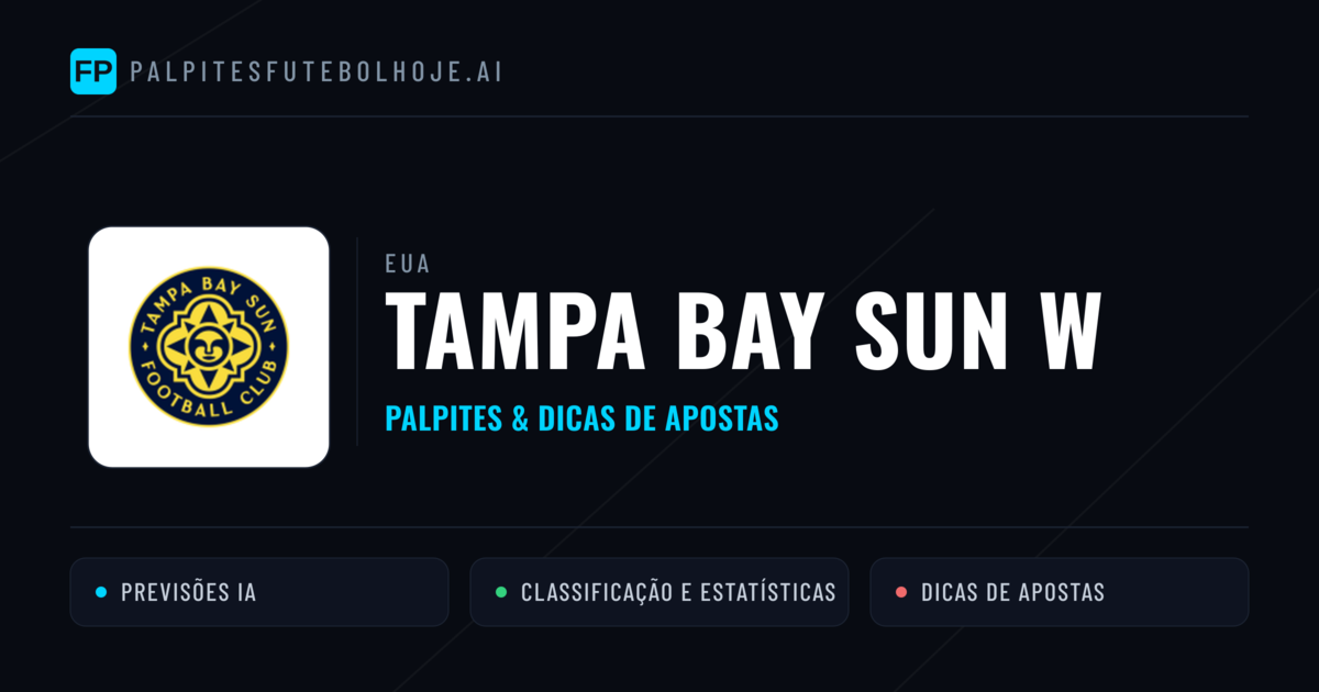 Tampa Bay Sun W Palpites & Estatísticas