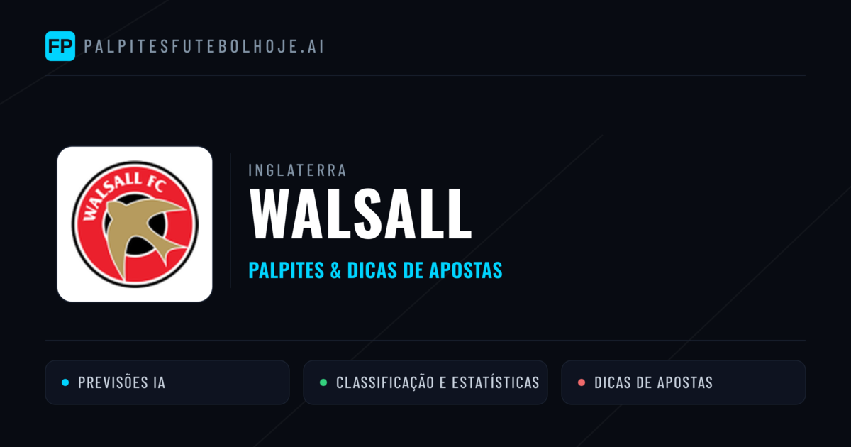Walsall Palpites & Estatísticas